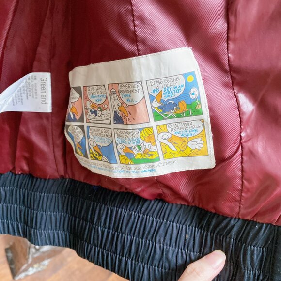 NWT Stylish Burgundy Puffer Down Jacket with Faux Fur Hood - Picture 4 of 6